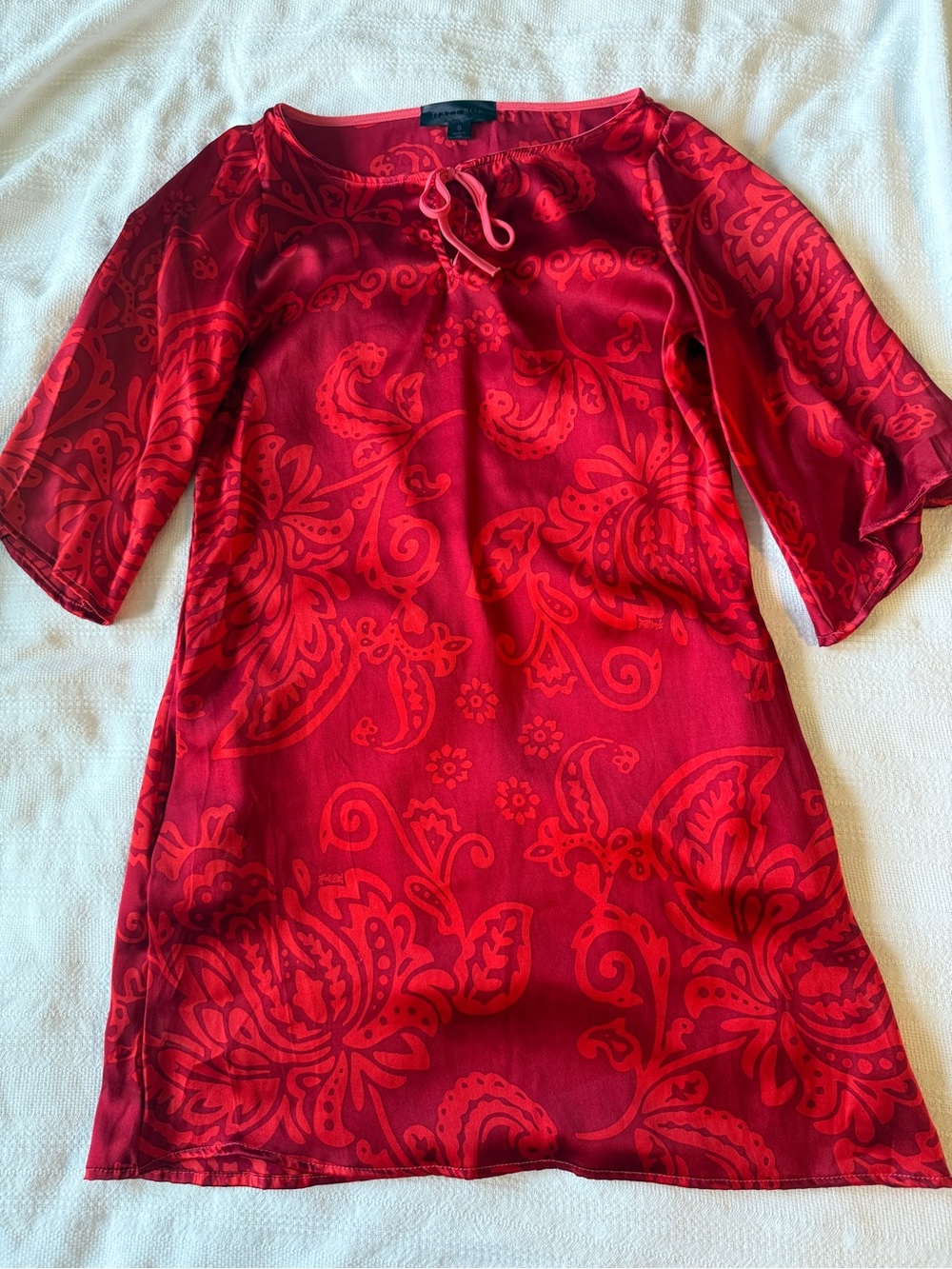 Hale Bob Red Paisley Shift Dress